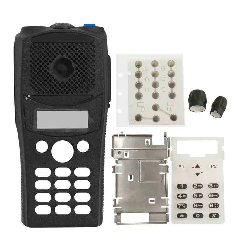VBLL Black Walkie Talkie Repair Full Keypad Front Case Housing Cover For EP450 Portable Two Way Radio
