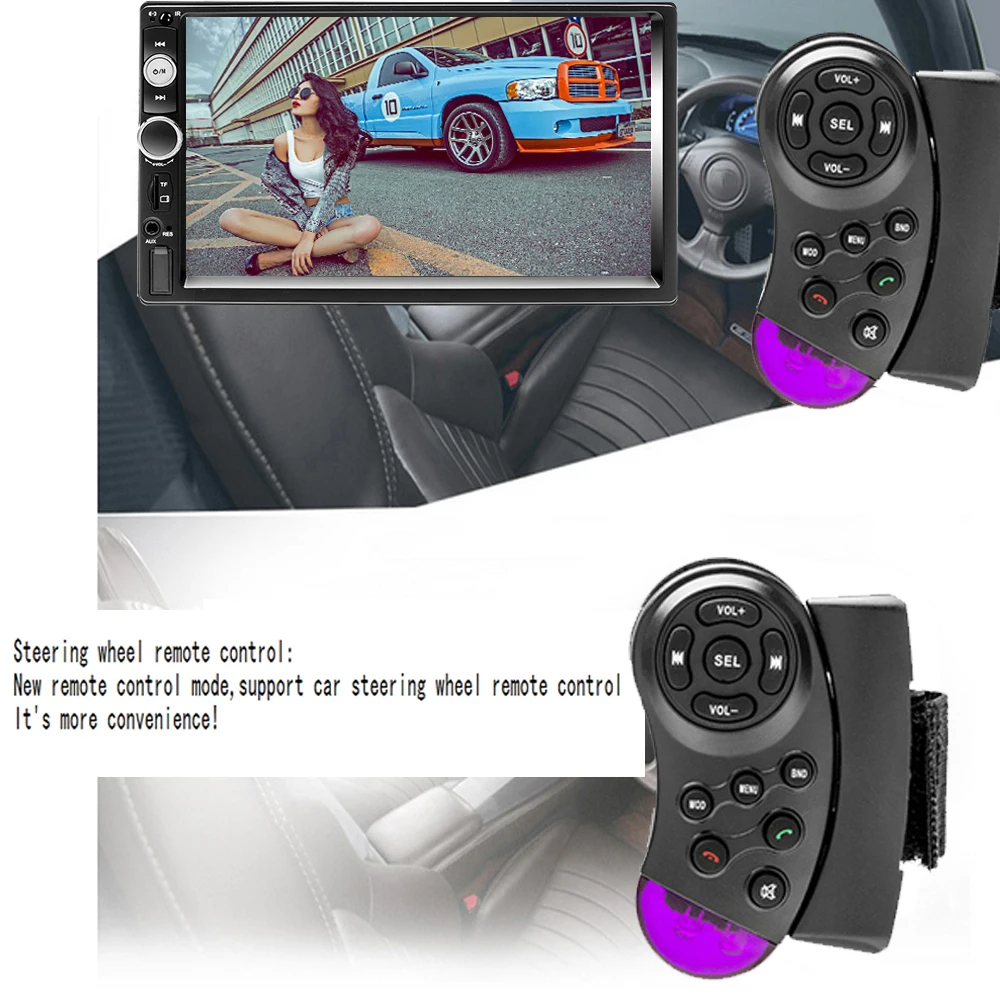 Podofo 2 din Car Radio 7" HD Autoradio Multimedia Player 2DIN Touch Screen Auto audio Car Stereo MP5 Bluetooth USB TF FM Camera
