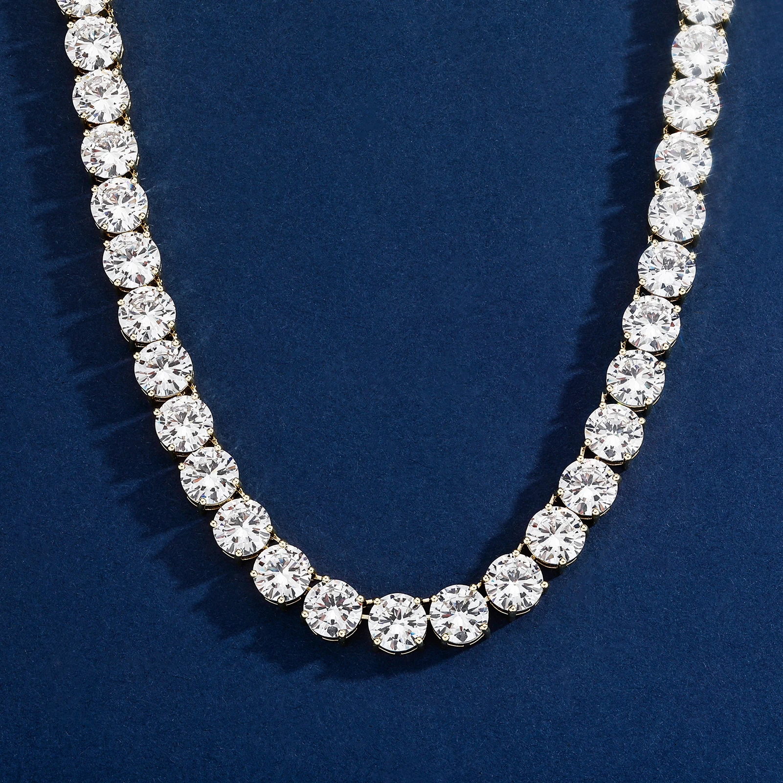 GUCY High Quality 10mm Tennis Chain Mens Zircon 1 Row CZ Iced Out Necklace Copper Hip Hop Jewelry Wholesale