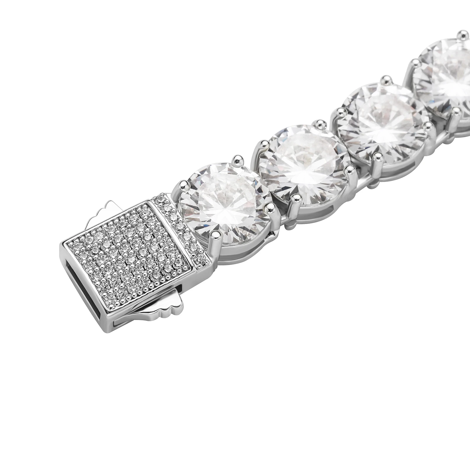 GUCY High Quality 10mm Tennis Chain Mens Zircon 1 Row CZ Iced Out Necklace Copper Hip Hop Jewelry Wholesale