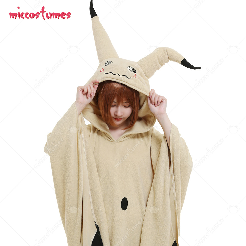 Miccostumes Adult Anime kawaii Onesie Kigurumi Cosplay Costume Cute Hooded Blanket Home Wear Cape Cloak with Ears Gloves