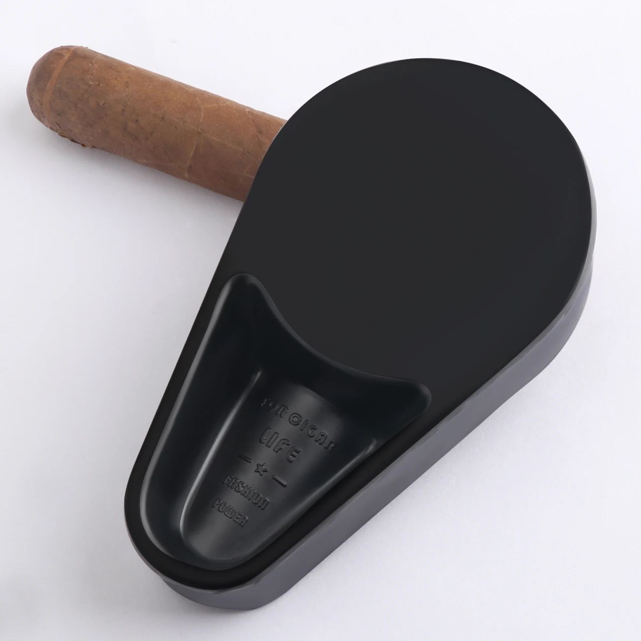 Xifei Melamine Cigar Ashtray With Gift Box Black Single Slot Holder Cigarette Ash Tray Tools Smoking Accessories Dropshipping