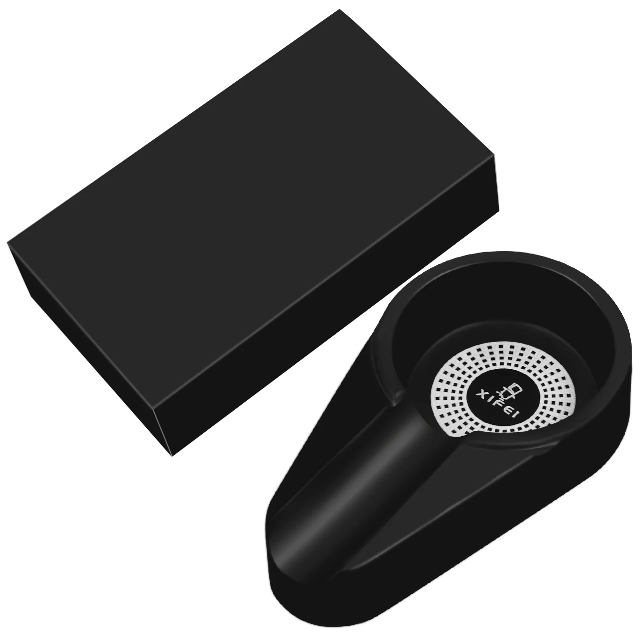 Xifei Melamine Cigar Ashtray With Gift Box Black Single Slot Holder Cigarette Ash Tray Tools Smoking Accessories Dropshipping