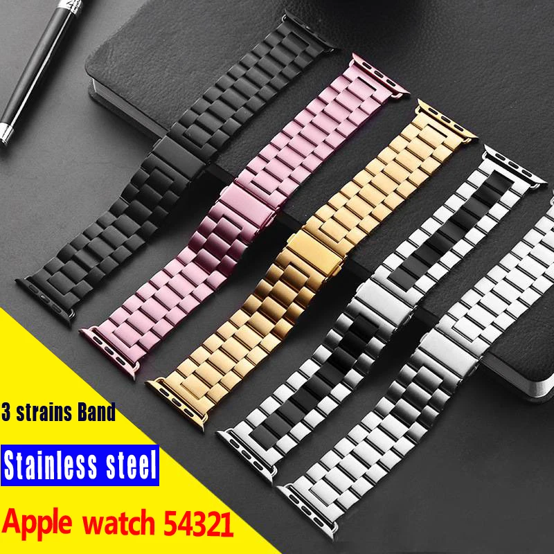Stainless Steel Strap for Apple Watch Band 44mm 40mm 42mm Accessories Metal Bracelet iWatch Series 12 11 3 4 5 6 SE 7 41mm 45mm