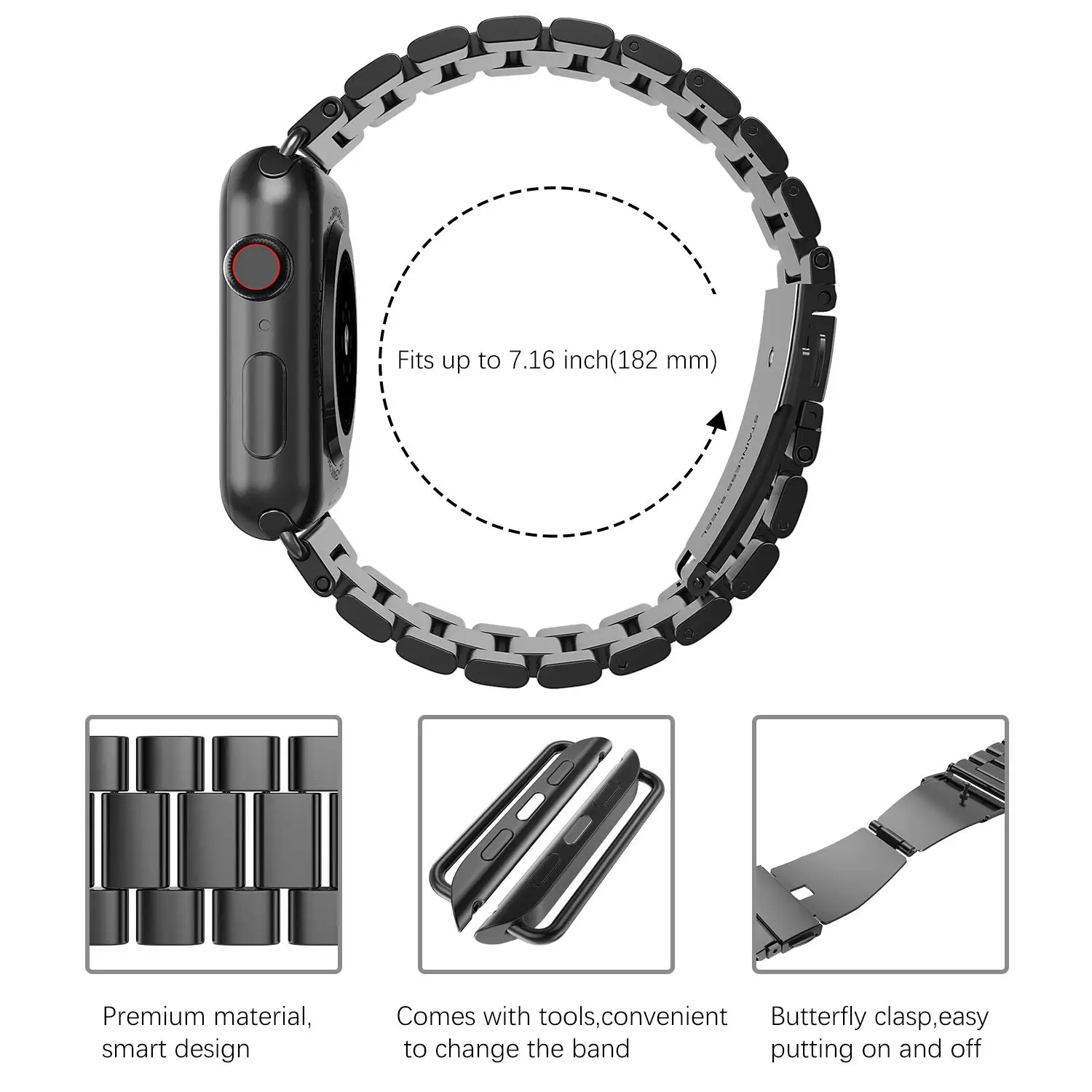 Stainless Steel Strap for Apple Watch Band 44mm 40mm 42mm Accessories Metal Bracelet iWatch Series 12 11 3 4 5 6 SE 7 41mm 45mm