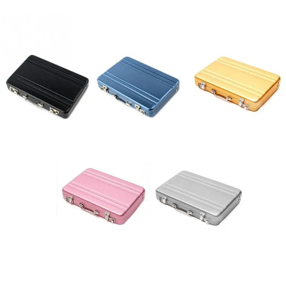 Aluminum Storage Box Business Id Credit Card Holder Mini Suitcase Bank Card Box Holder Jewelry Case Organizer Rectangle New