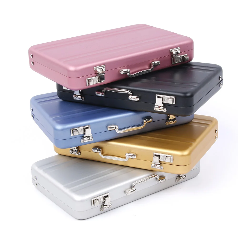 Aluminum Storage Box Business Id Credit Card Holder Mini Suitcase Bank Card Box Holder Jewelry Case Organizer Rectangle New