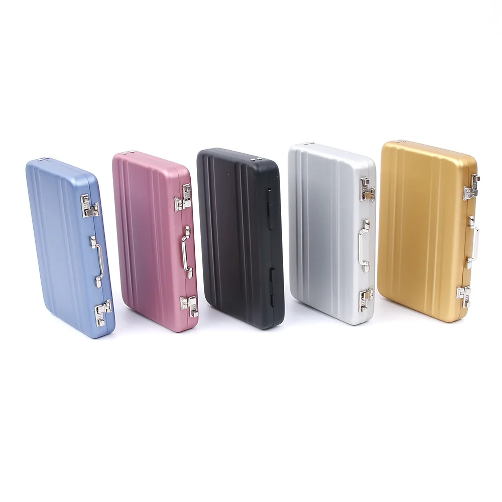 Aluminum Storage Box Business Id Credit Card Holder Mini Suitcase Bank Card Box Holder Jewelry Case Organizer Rectangle New