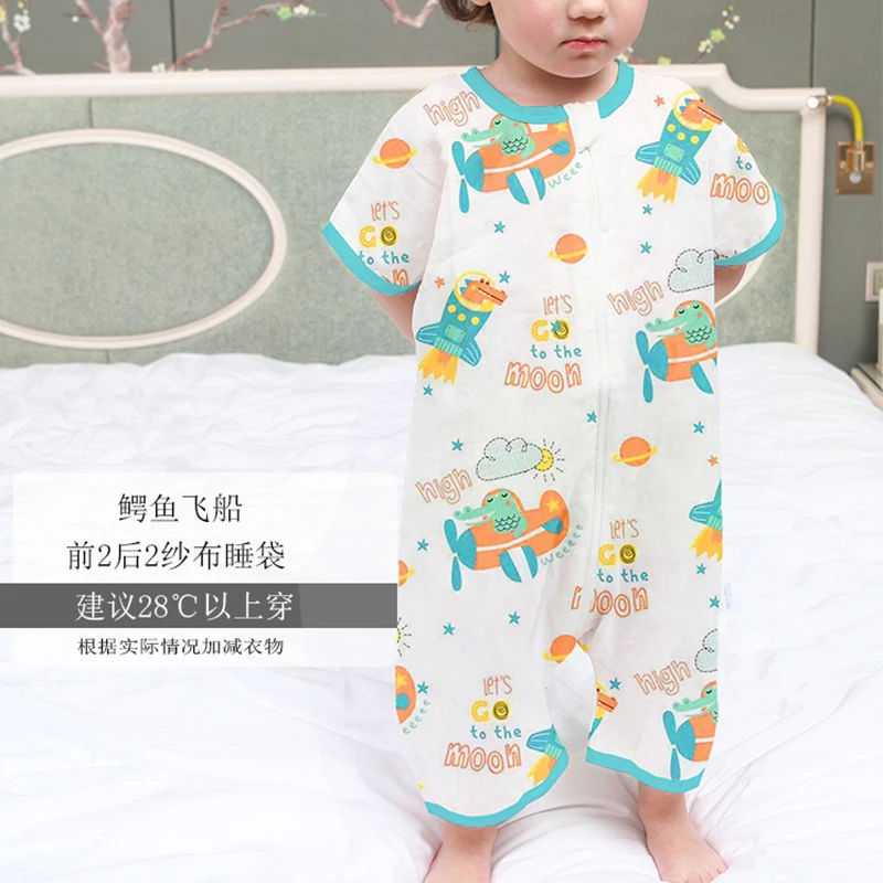 Sleeping Bag Baby Muslin Cotton Infantil Summer Cartoon For Toddler Sleep Sack Kids Slaapzak Bed Soft Children Pajamas Jumpsuit