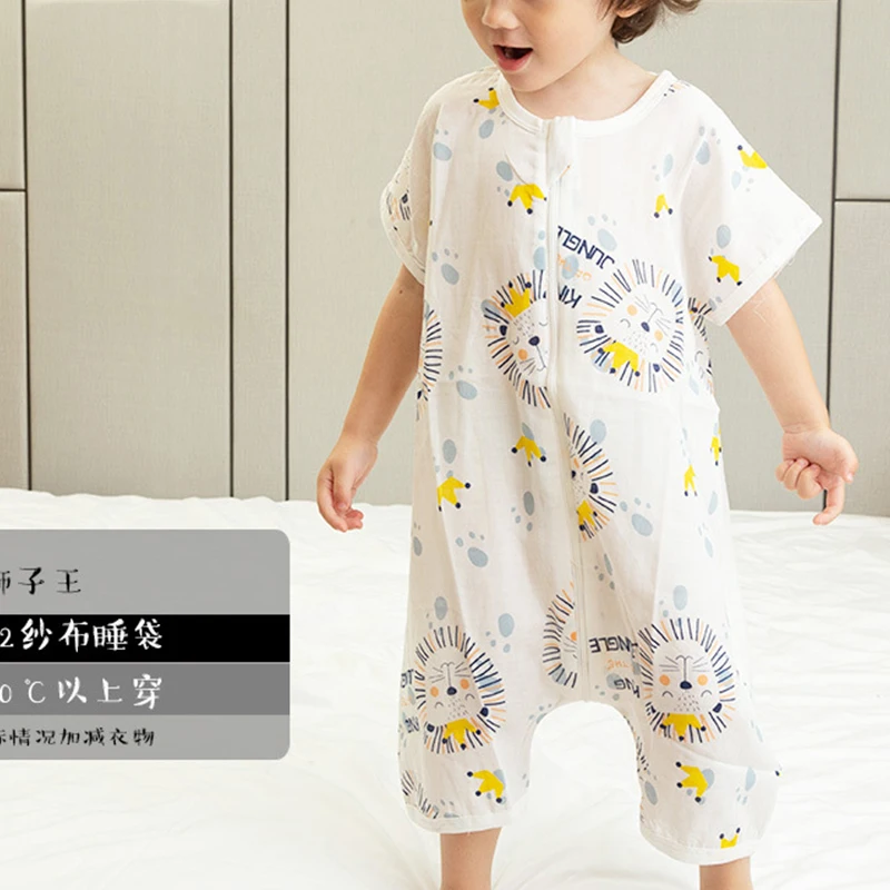 Sleeping Bag Baby Muslin Cotton Infantil Summer Cartoon For Toddler Sleep Sack Kids Slaapzak Bed Soft Children Pajamas Jumpsuit