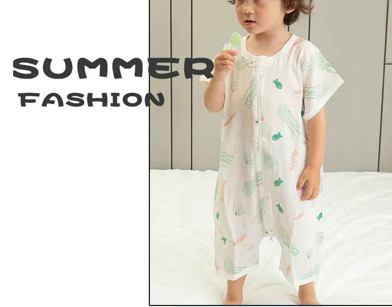 Sleeping Bag Baby Muslin Cotton Infantil Summer Cartoon For Toddler Sleep Sack Kids Slaapzak Bed Soft Children Pajamas Jumpsuit