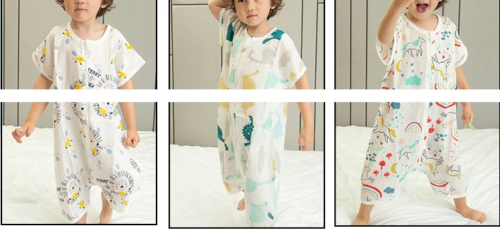 Sleeping Bag Baby Muslin Cotton Infantil Summer Cartoon For Toddler Sleep Sack Kids Slaapzak Bed Soft Children Pajamas Jumpsuit