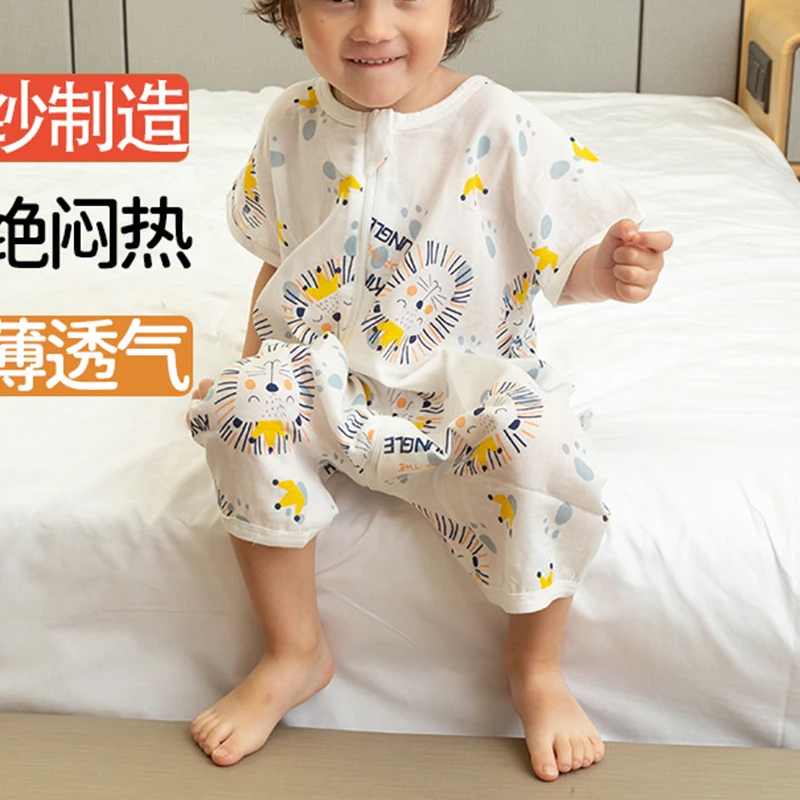 Sleeping Bag Baby Muslin Cotton Infantil Summer Cartoon For Toddler Sleep Sack Kids Slaapzak Bed Soft Children Pajamas Jumpsuit