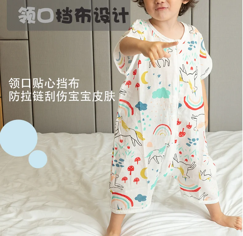 Sleeping Bag Baby Muslin Cotton Infantil Summer Cartoon For Toddler Sleep Sack Kids Slaapzak Bed Soft Children Pajamas Jumpsuit