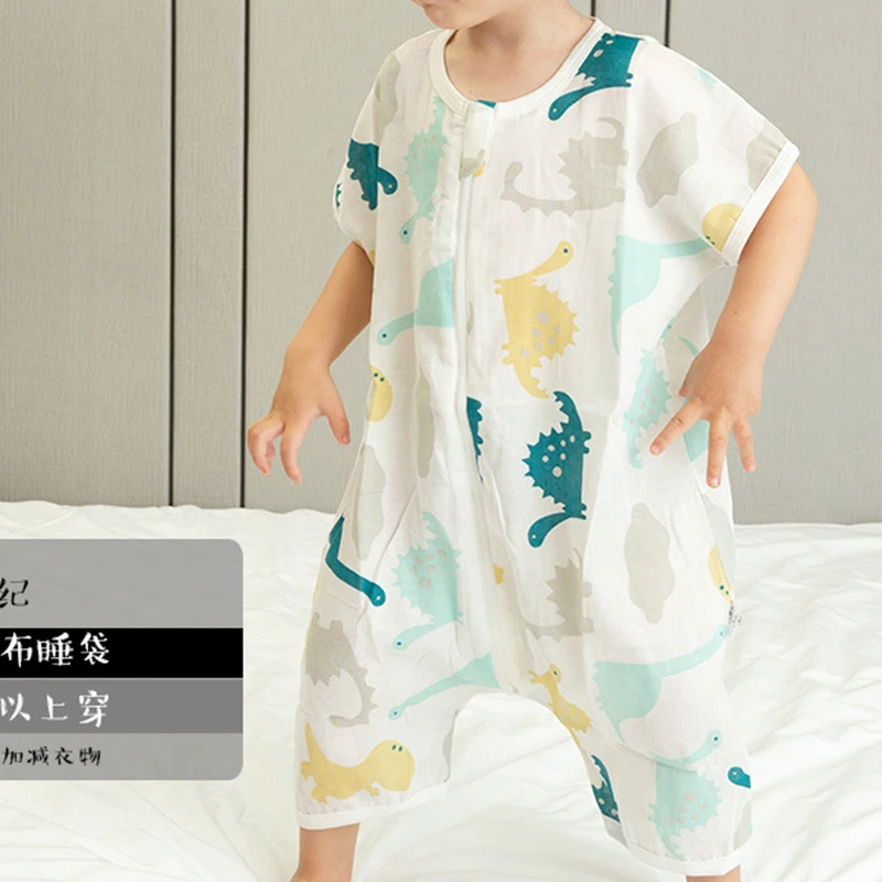 Sleeping Bag Baby Muslin Cotton Infantil Summer Cartoon For Toddler Sleep Sack Kids Slaapzak Bed Soft Children Pajamas Jumpsuit