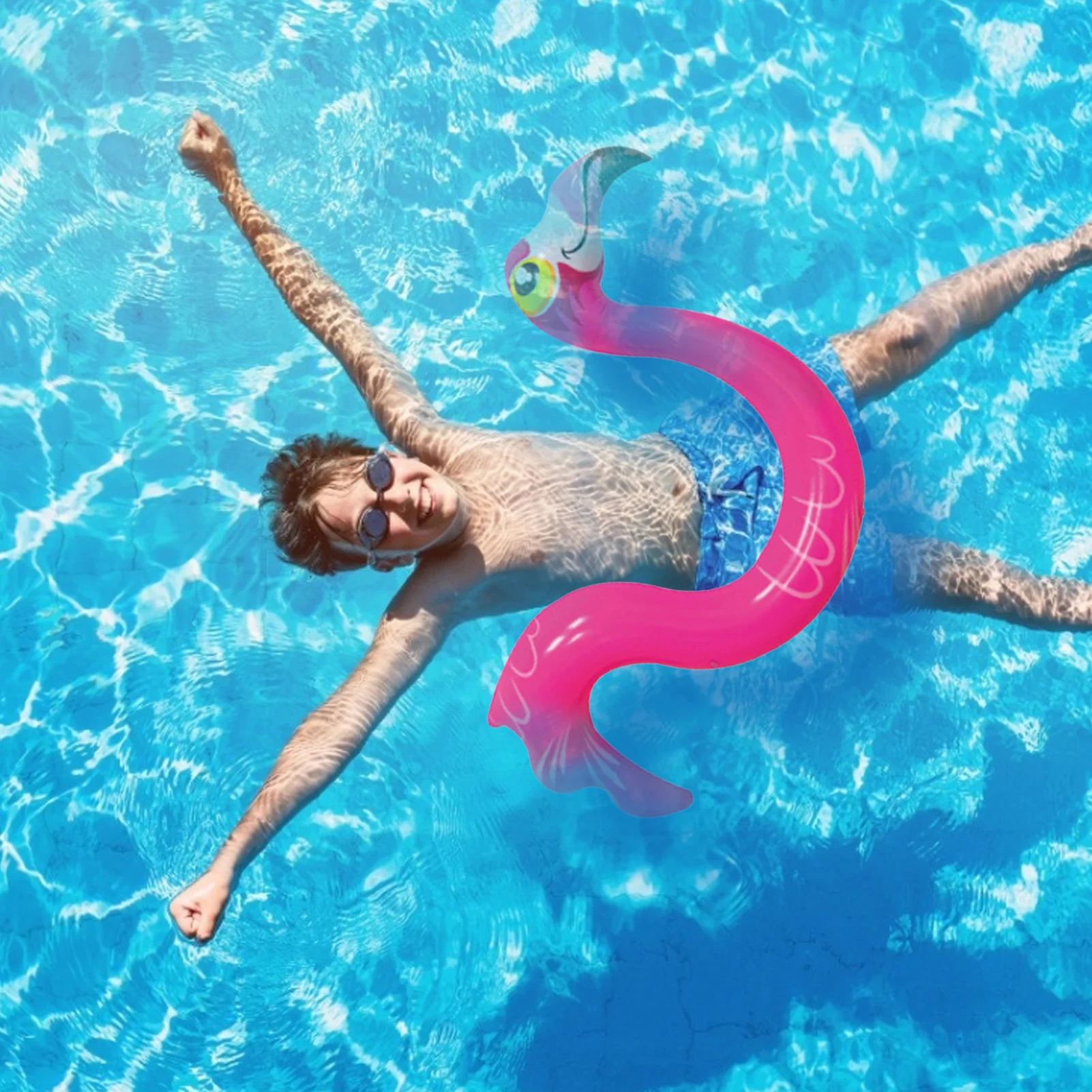 Iatable3D Animal Swimming Stick Floating Row Water Auxiliary Supplies Swimming Pool Floating Toys Playing Toys