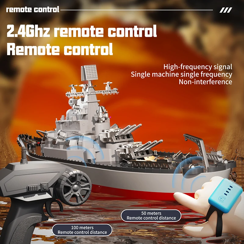 1:275 Scale 31 Inch Large Remote Controlled Warship Battleship Rc Ship On Lakes Pools Rivers Exhibits Models For Kids Boys A