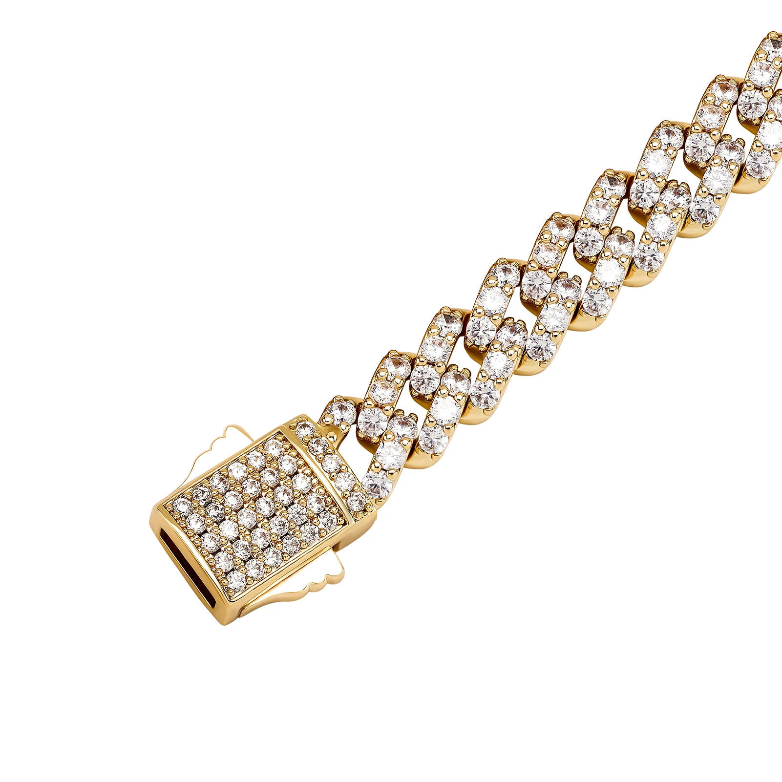 JINAO NEW 8mm Ice Cravejado Cubic Zircon Miami Charm Diamond Shaped Cuban Chain Iced Necklace Men and Women Jewelry For Gift