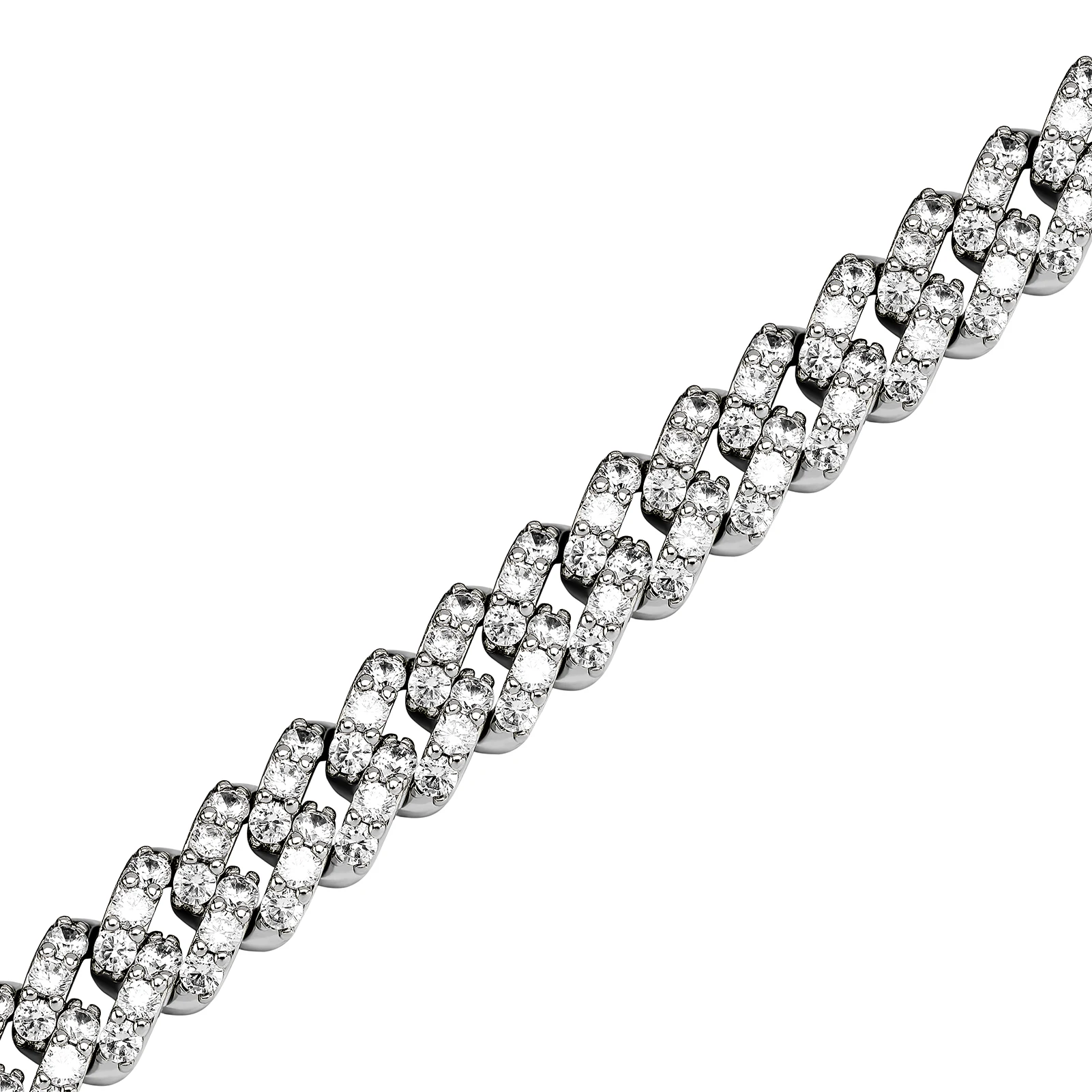 JINAO NEW 8mm Ice Cravejado Cubic Zircon Miami Charm Diamond Shaped Cuban Chain Iced Necklace Men and Women Jewelry For Gift