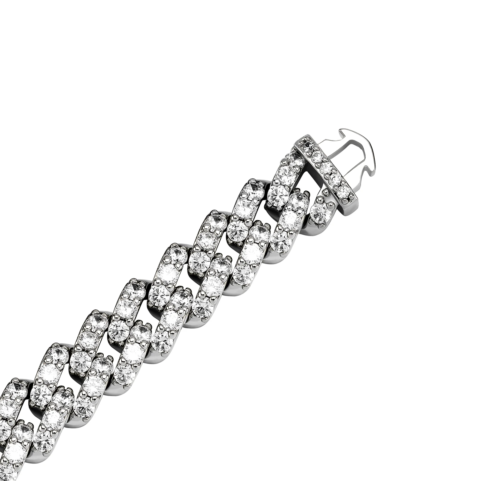 JINAO NEW 8mm Ice Cravejado Cubic Zircon Miami Charm Diamond Shaped Cuban Chain Iced Necklace Men and Women Jewelry For Gift