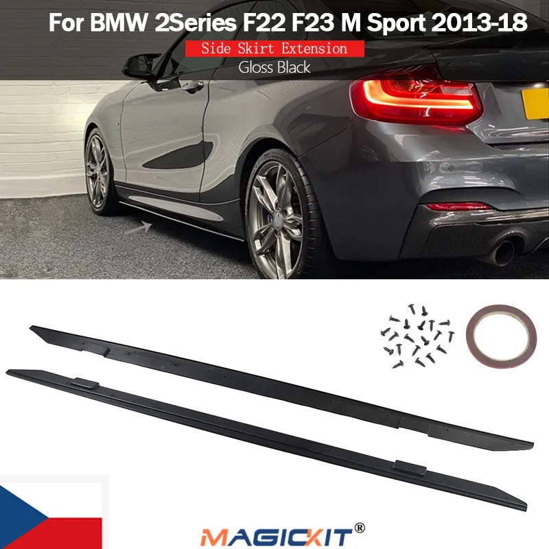 MagicKit GLOSS BLACK FOR BMW F22 F23 M PERFORMANCE STYLE SIDE SKIRT EXTENSION 13-18 BLADE
