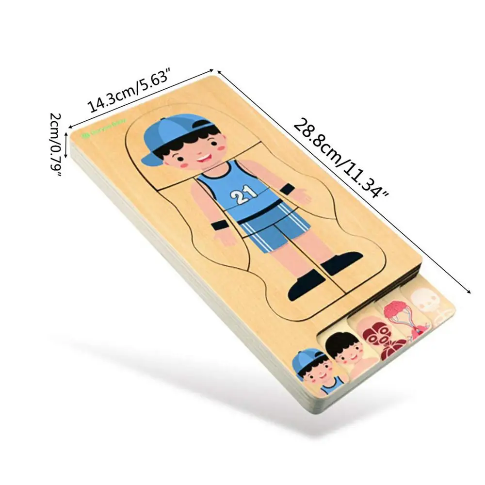 Human Body Puzzle Wooden Boys Girls Body Structure Children Puzzles Montessori Educational Children Toys Kids Toys