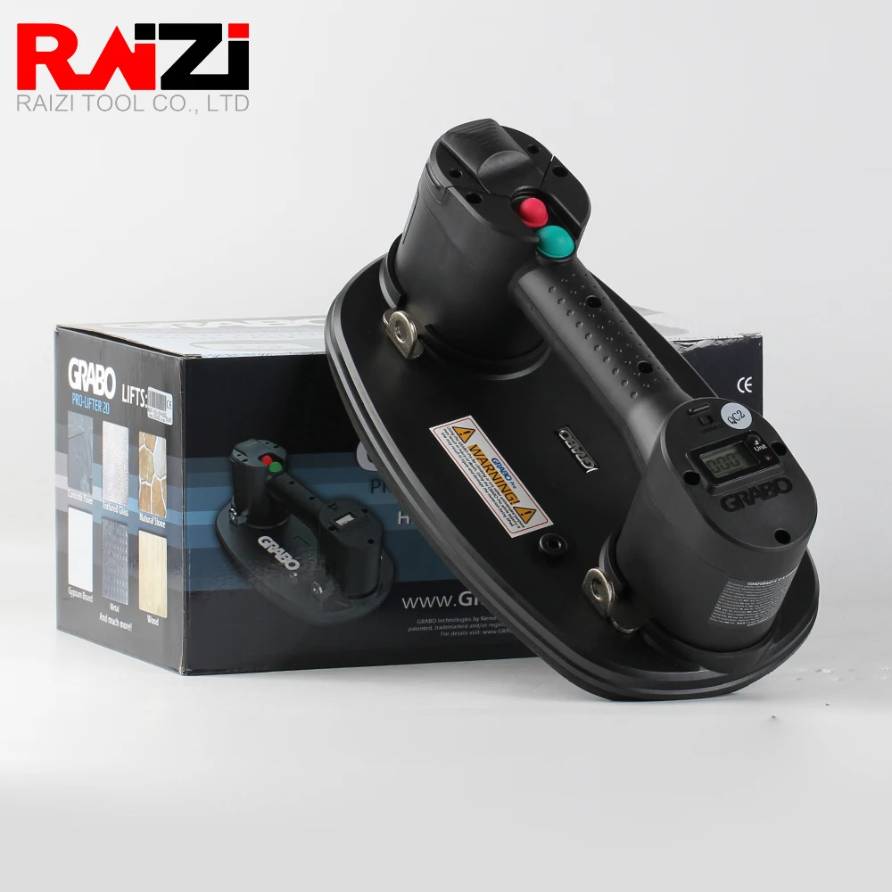 Raizi GRABO Portable Electric Vacuum Suction Cup Lifter for Granite Glass Tile Heavy Lifting Tool Heavy Slab Lifting Lifter