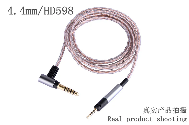For Sennheiser HD598 HD518 HD558 HD569 HD579 HD598se HD2.30 4.4mm 2.5mm HD560S 100% Single Crystal Copper Headest Upgrade Cable
