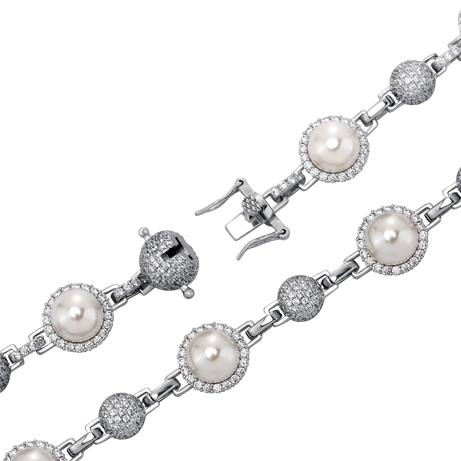 GUCY New Romantic Women Shell Beads Necklace Iced Out Bling Bling Cubic Zirconia Necklaces Fashion Charm Jewelry