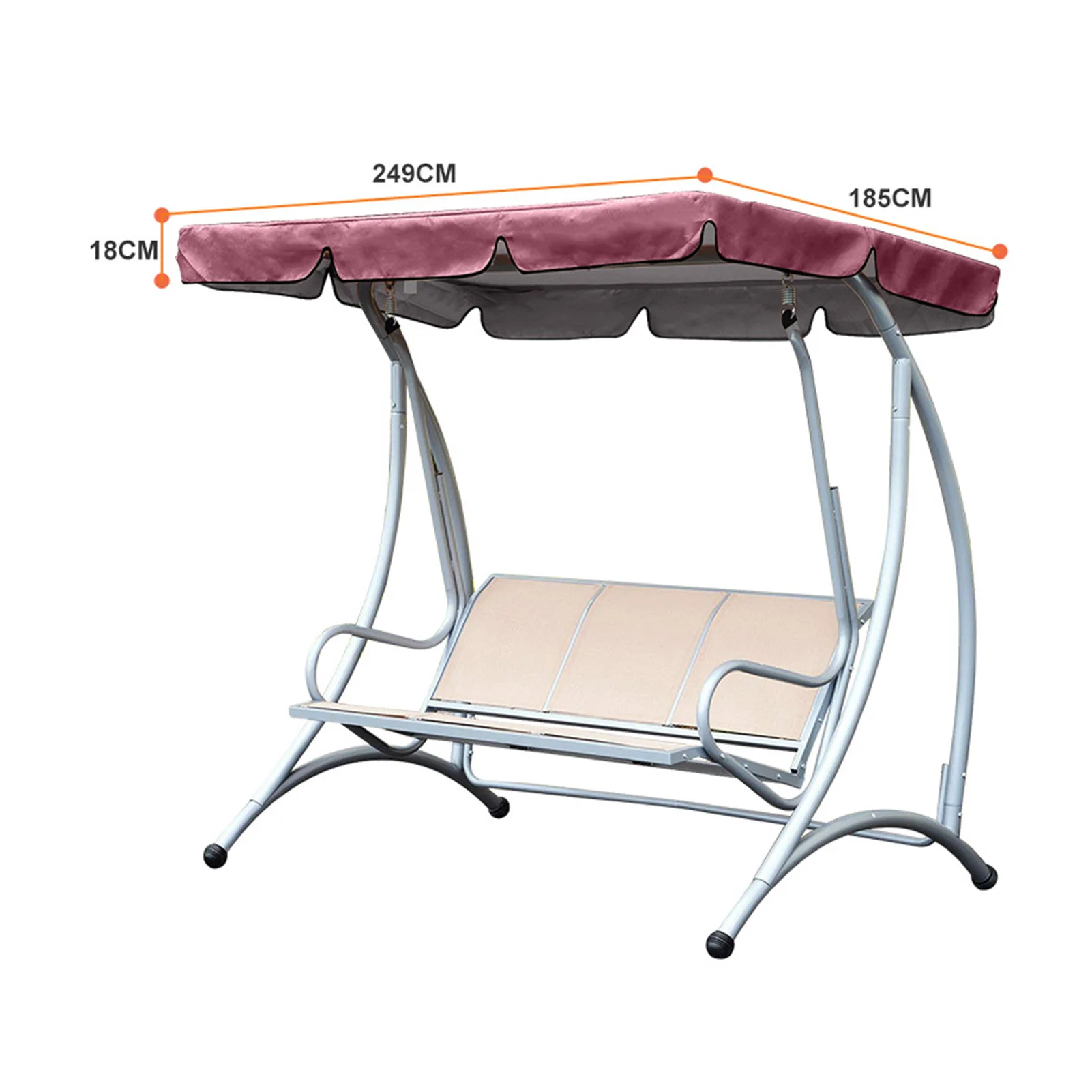 Garden Swing Canopy Top Cover Waterproof Outdoor Swing Chair Hammock Canopy Roof Canopy Replacement Swing Chair Sun-shading