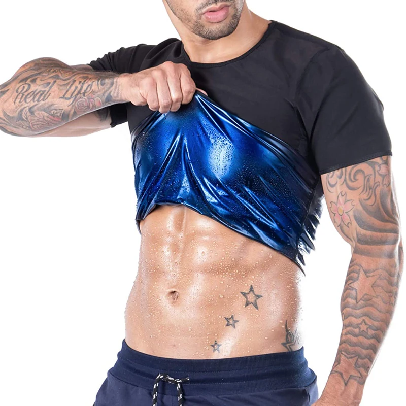 Men Sauna Suit Heat Trapping Shapewear Sweat Body Shaper Vest Slimmer Saunasuits Compression Thermal Top Fitness Workout Shirt