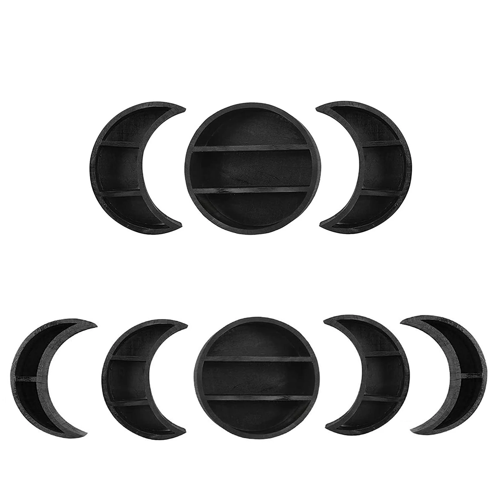Wooden Moon Shelves Bohemian Moon Cycle Change Bathroom Wall Shelf Essential Oil Storage Rack Home Decoration Accessories