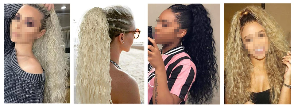 S-noilite Synthetic Long Wavy Fake Ponytail Extension Hair Three Types Claw On Ponytail Hair Extensions Women Ponytail Hairpiece