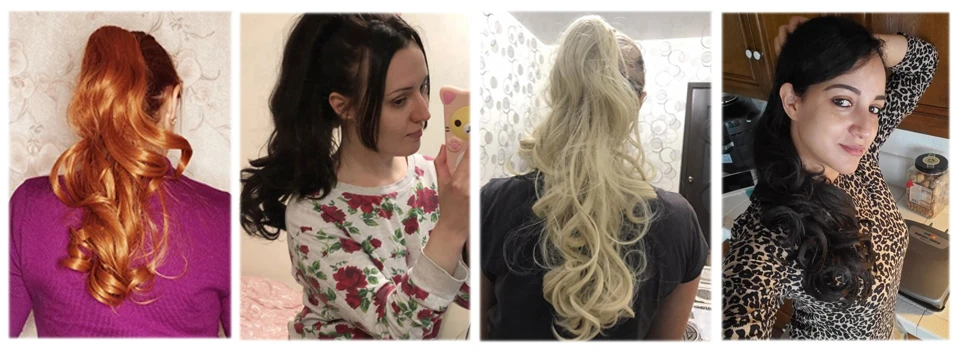 S-noilite Synthetic Long Wavy Fake Ponytail Extension Hair Three Types Claw On Ponytail Hair Extensions Women Ponytail Hairpiece