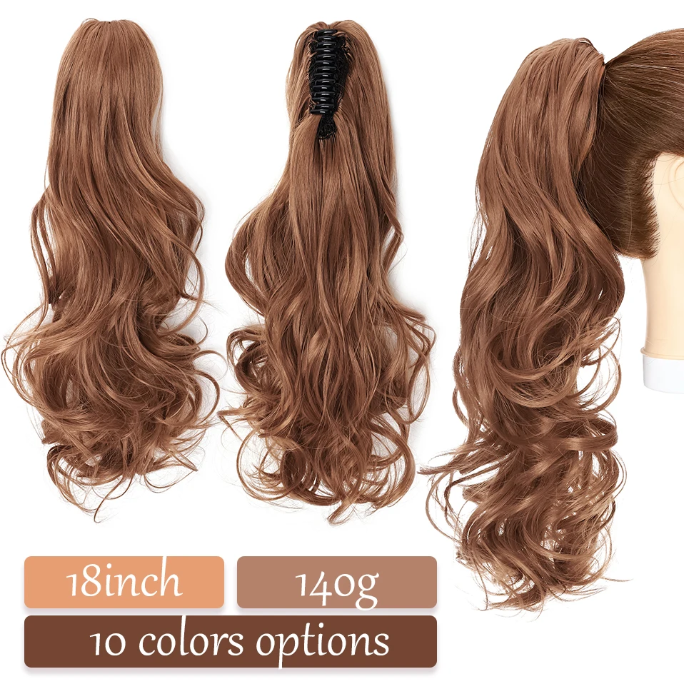 S-noilite Synthetic Long Wavy Fake Ponytail Extension Hair Three Types Claw On Ponytail Hair Extensions Women Ponytail Hairpiece