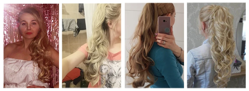 S-noilite Synthetic Long Wavy Fake Ponytail Extension Hair Three Types Claw On Ponytail Hair Extensions Women Ponytail Hairpiece