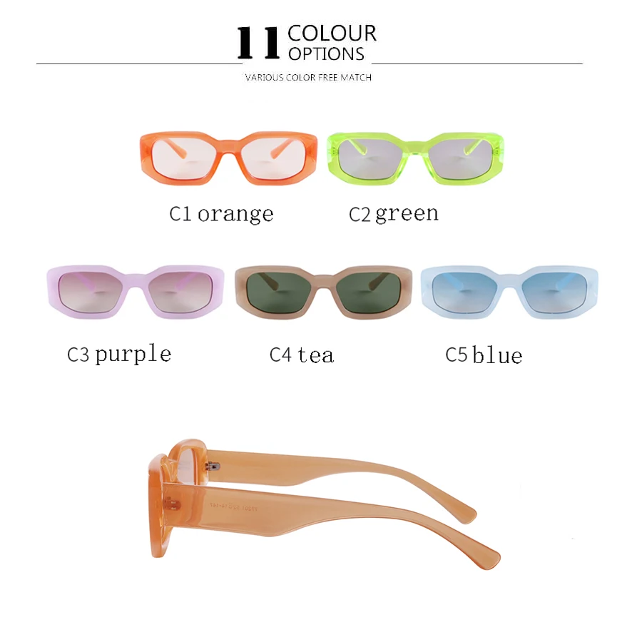 SORVINO Fashion Rectangular Sunglasses Woman Brand Designer Blue Orange Irregular Vintage Sun Glasses Female Retro Shades UV400