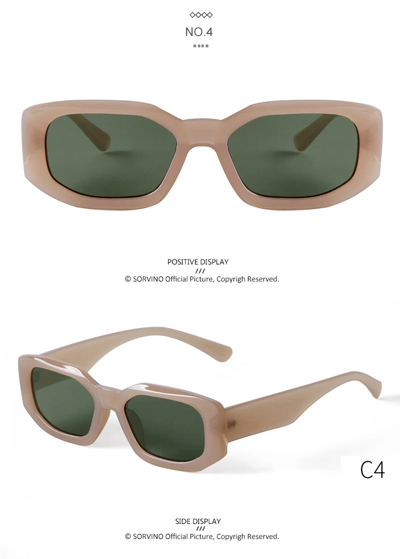 SORVINO Fashion Rectangular Sunglasses Woman Brand Designer Blue Orange Irregular Vintage Sun Glasses Female Retro Shades UV400