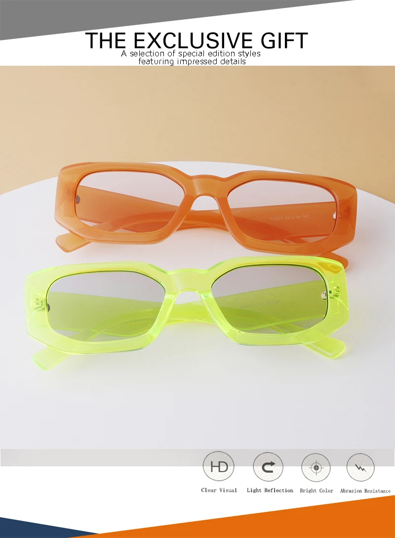 SORVINO Fashion Rectangular Sunglasses Woman Brand Designer Blue Orange Irregular Vintage Sun Glasses Female Retro Shades UV400