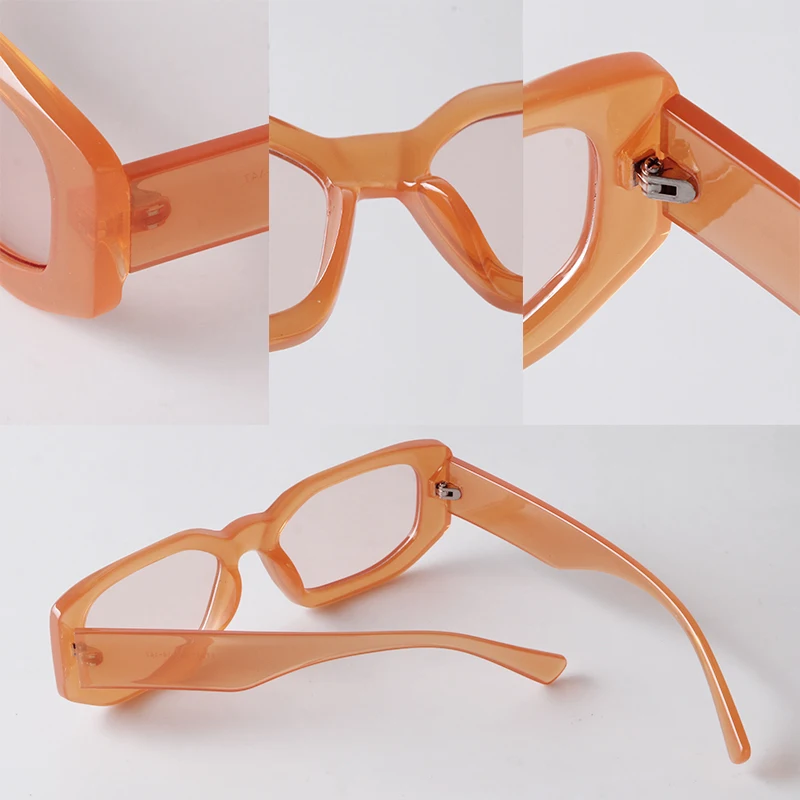 SORVINO Fashion Rectangular Sunglasses Woman Brand Designer Blue Orange Irregular Vintage Sun Glasses Female Retro Shades UV400
