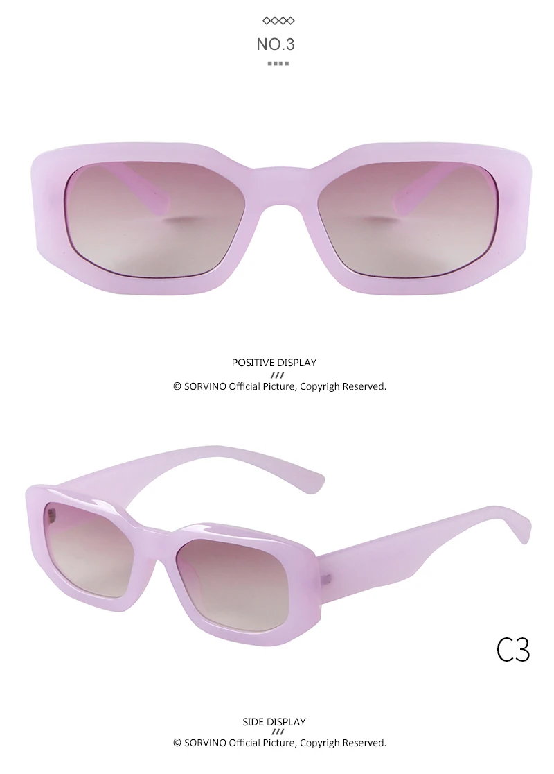 SORVINO Fashion Rectangular Sunglasses Woman Brand Designer Blue Orange Irregular Vintage Sun Glasses Female Retro Shades UV400