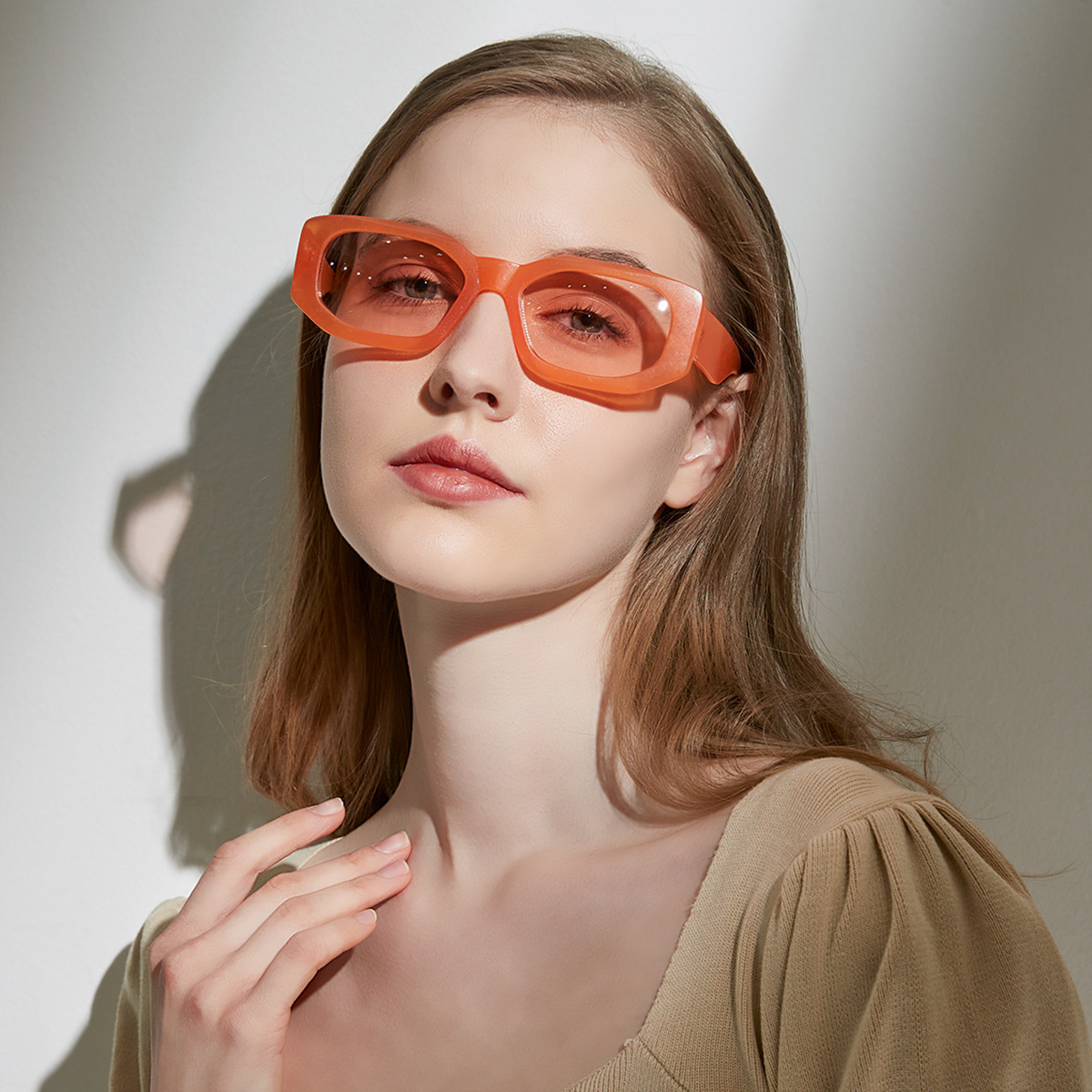 SORVINO Fashion Rectangular Sunglasses Woman Brand Designer Blue Orange Irregular Vintage Sun Glasses Female Retro Shades UV400