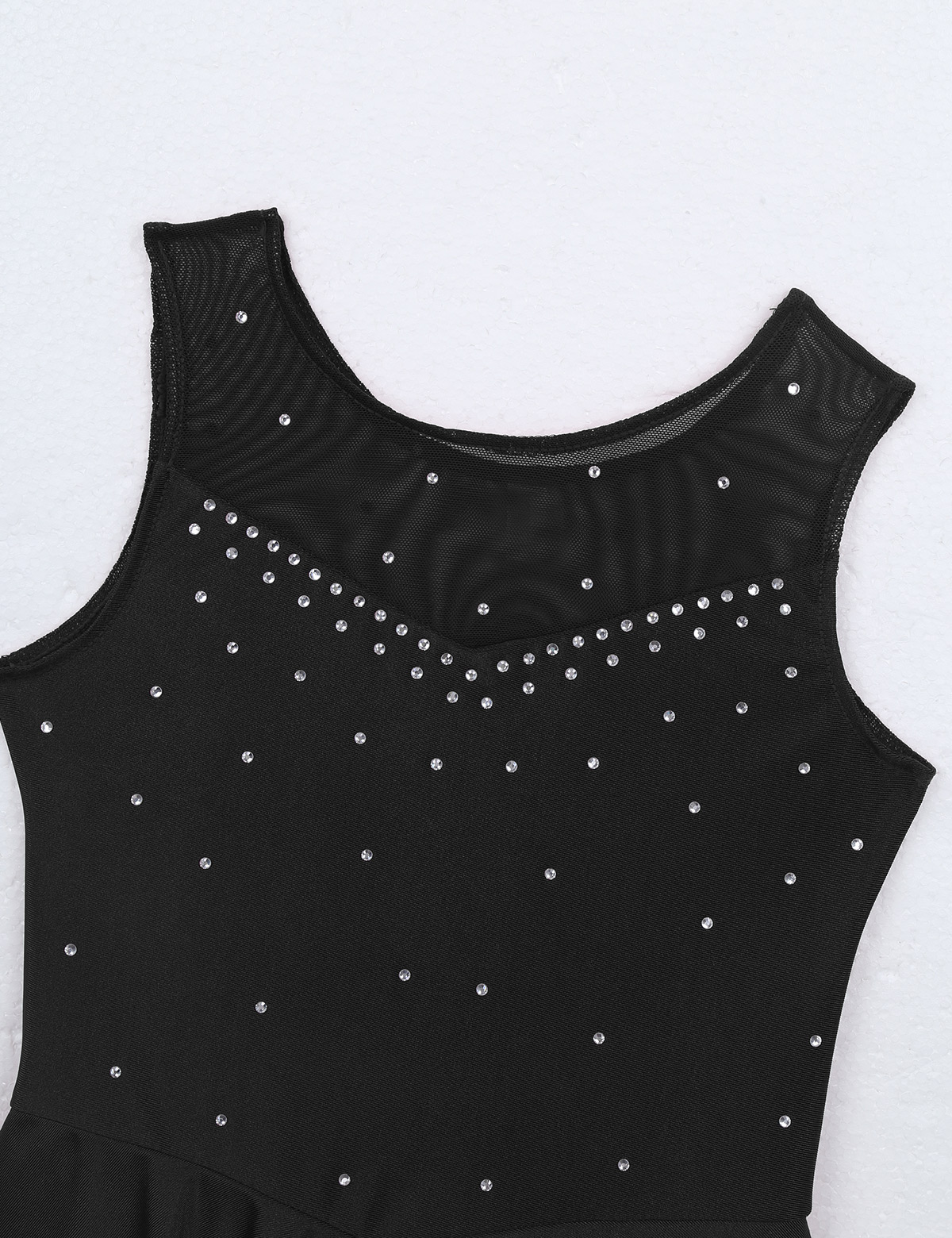 Kids Girls Ballet Dance Dress Gymnastics Workout Sparkly Rhinestone Back Figure Skating Ballerina Dress for Stage Performance