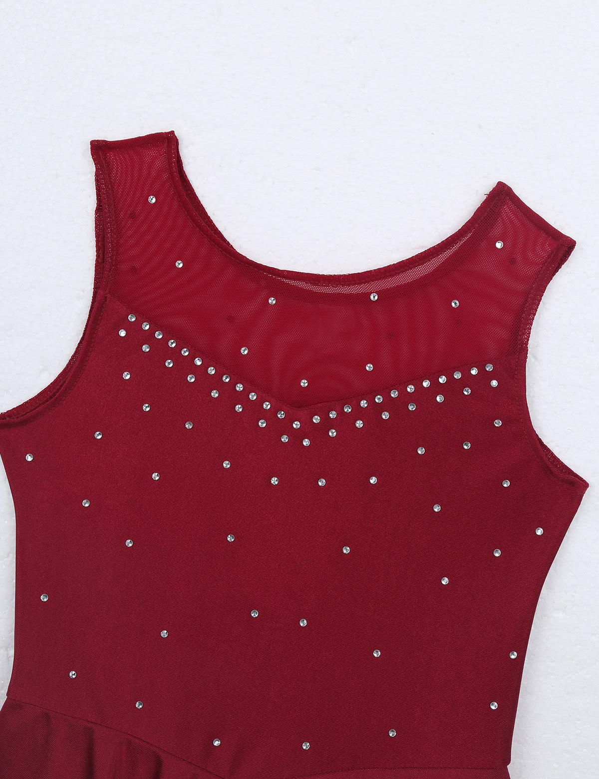 Kids Girls Ballet Dance Dress Gymnastics Workout Sparkly Rhinestone Back Figure Skating Ballerina Dress for Stage Performance