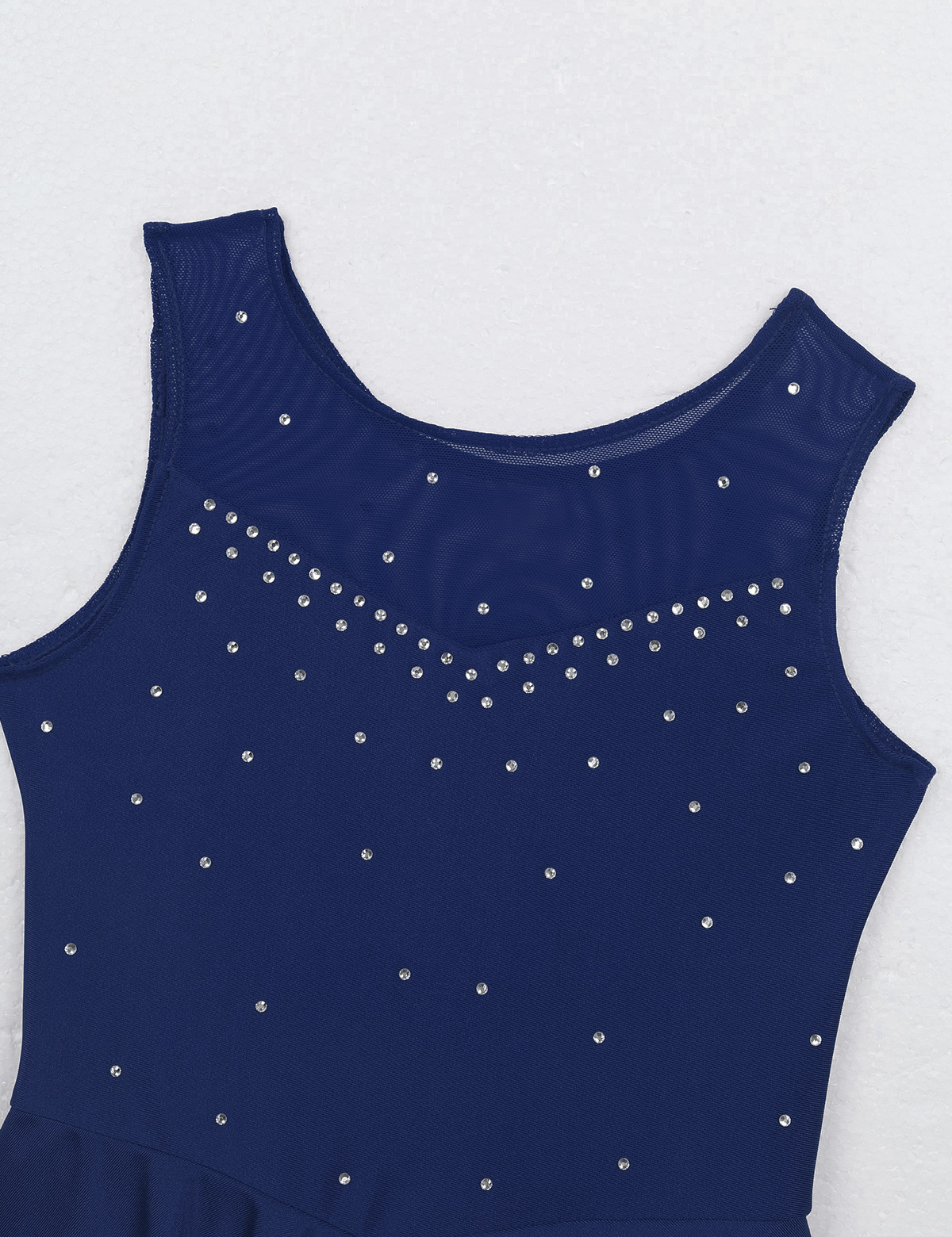 Kids Girls Ballet Dance Dress Gymnastics Workout Sparkly Rhinestone Back Figure Skating Ballerina Dress for Stage Performance
