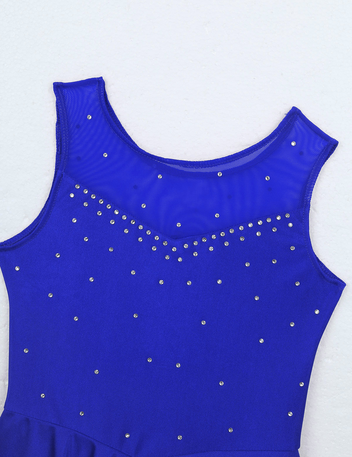 Kids Girls Ballet Dance Dress Gymnastics Workout Sparkly Rhinestone Back Figure Skating Ballerina Dress for Stage Performance