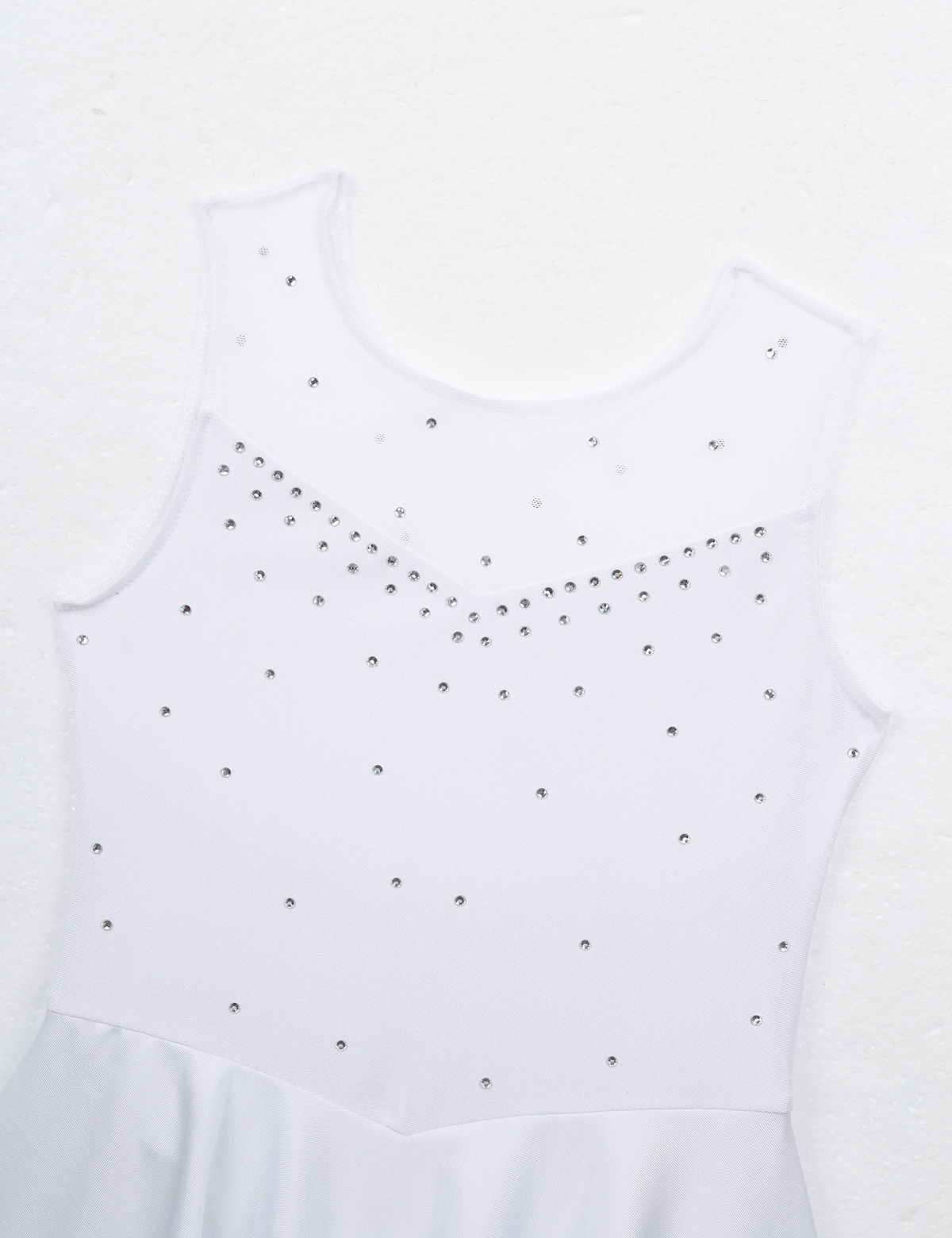 Kids Girls Ballet Dance Dress Gymnastics Workout Sparkly Rhinestone Back Figure Skating Ballerina Dress for Stage Performance