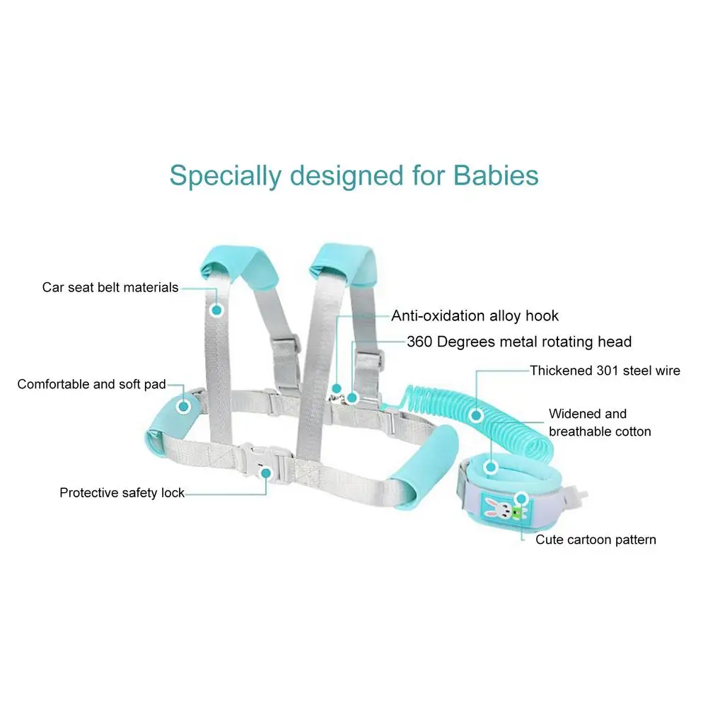 Toddler Anti Lost Safety Wrist Link Kids Anti-lost Walking Harness Baby Harness Safety Leash Toddler Safety Harness