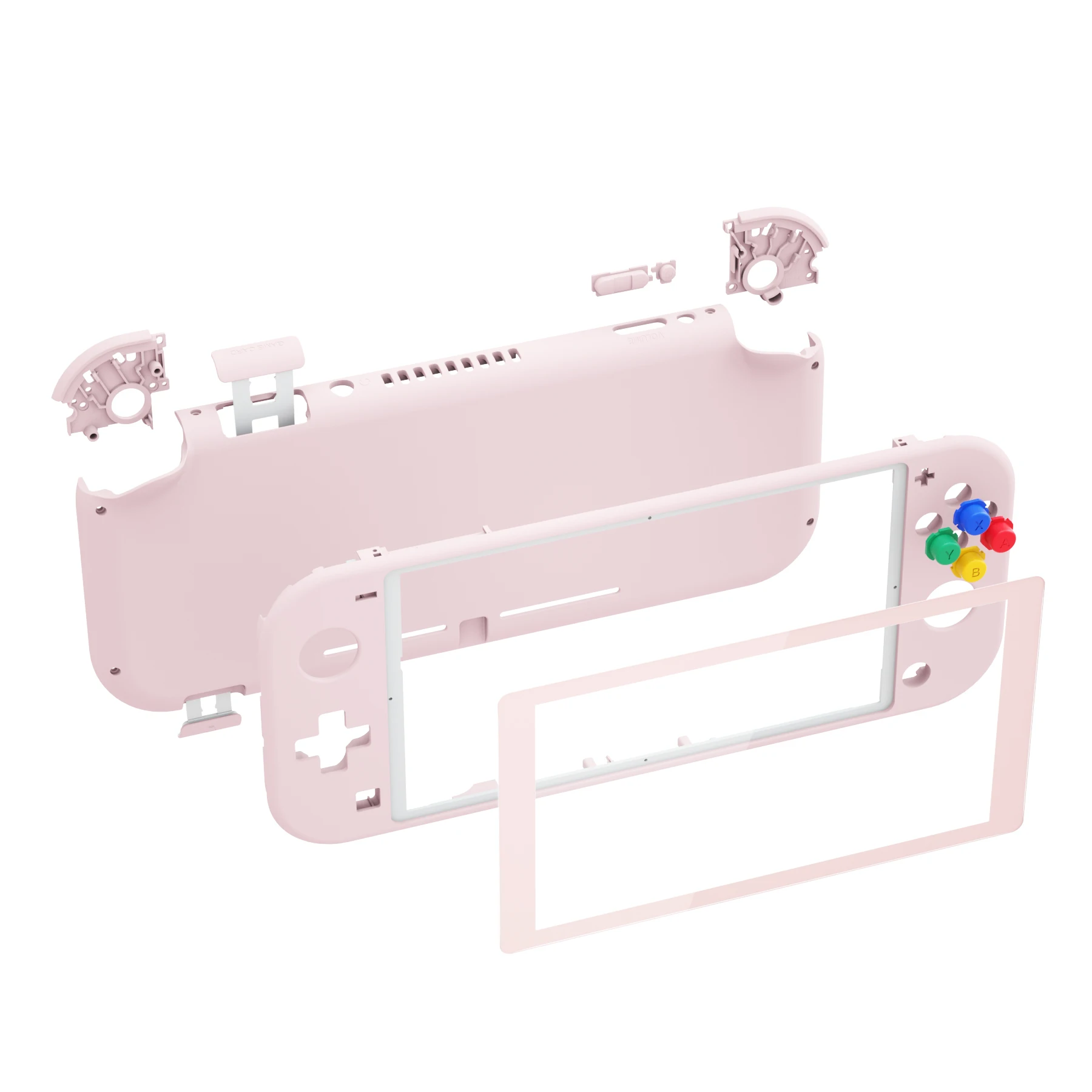 eXtremeRate DIY Replacement Shell Housing Case Cover with Screen Protector for NS Switch Lite - Cherry Blossoms Pink