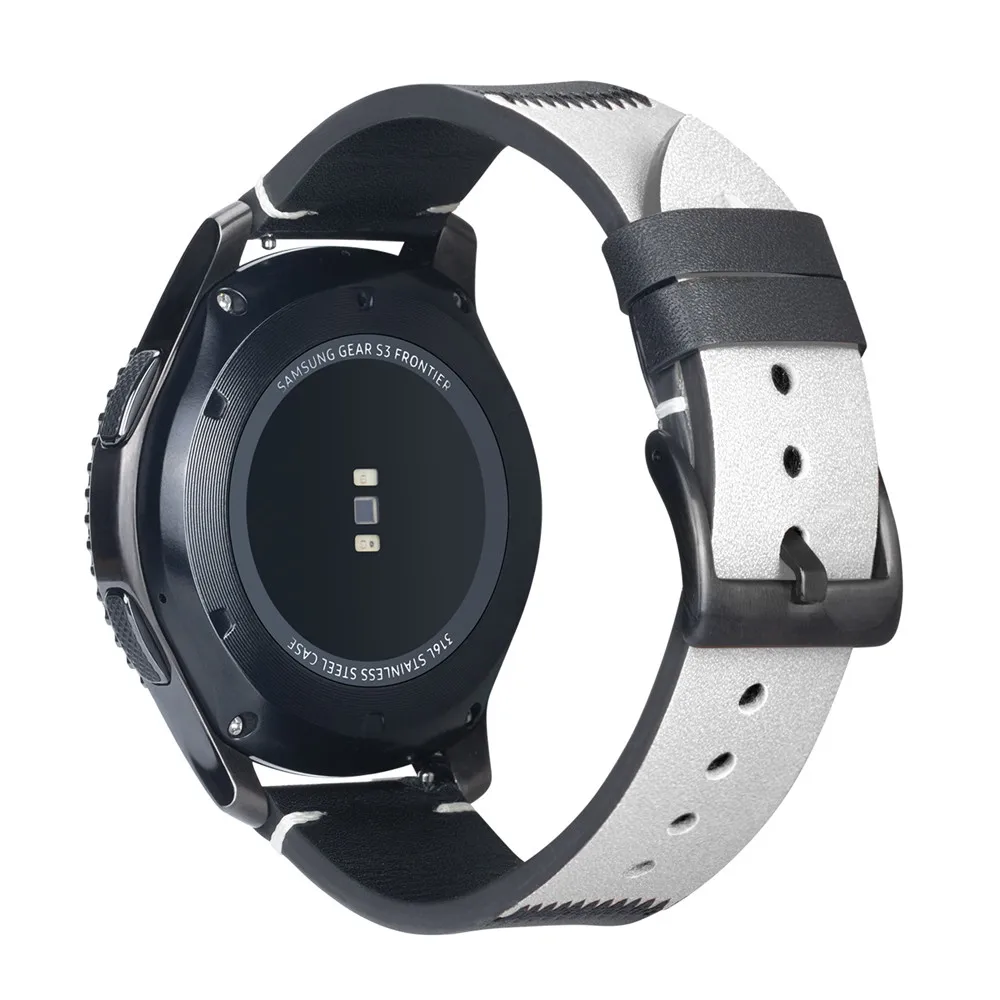 20/22mm Leather Band for Samsung Galaxy Watch 4 6 5 3/46mm/42mm/active 2 Gear S3 /S2/Sport bracelet Huawei watch GT/2/2e Strap